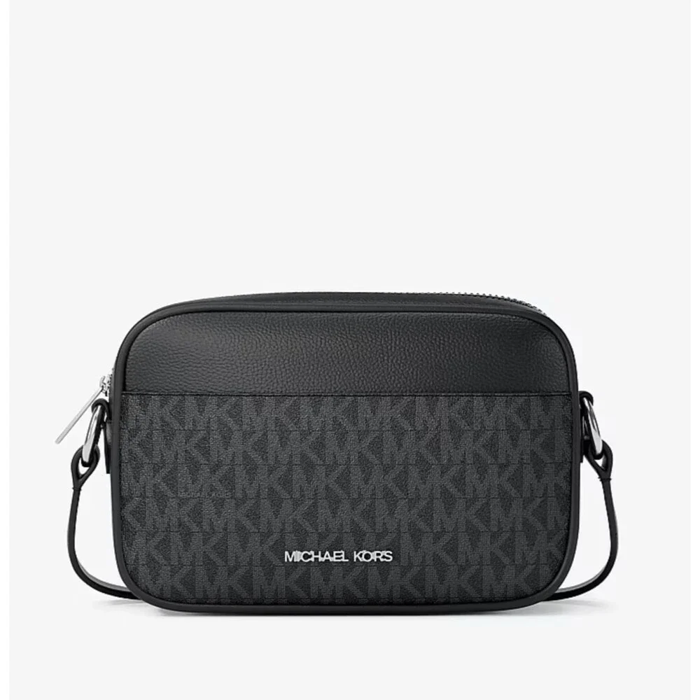 Michael Kors Jet Set Travel Small Logo Camera Crossbody Bag Black NEW Sealed